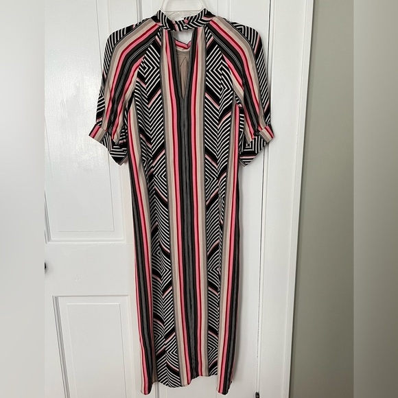 ANTHROPOLOGIE McKenzie Mock Neck Tunic Dress Striped Puff Sleeve X-Small - Picture 9 of 16